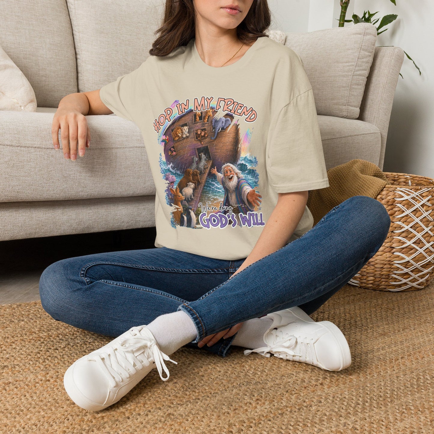 GILDAN - Hop In My Friend T-Shirt — Cute Noah’s Ark Animal Graphic Tee