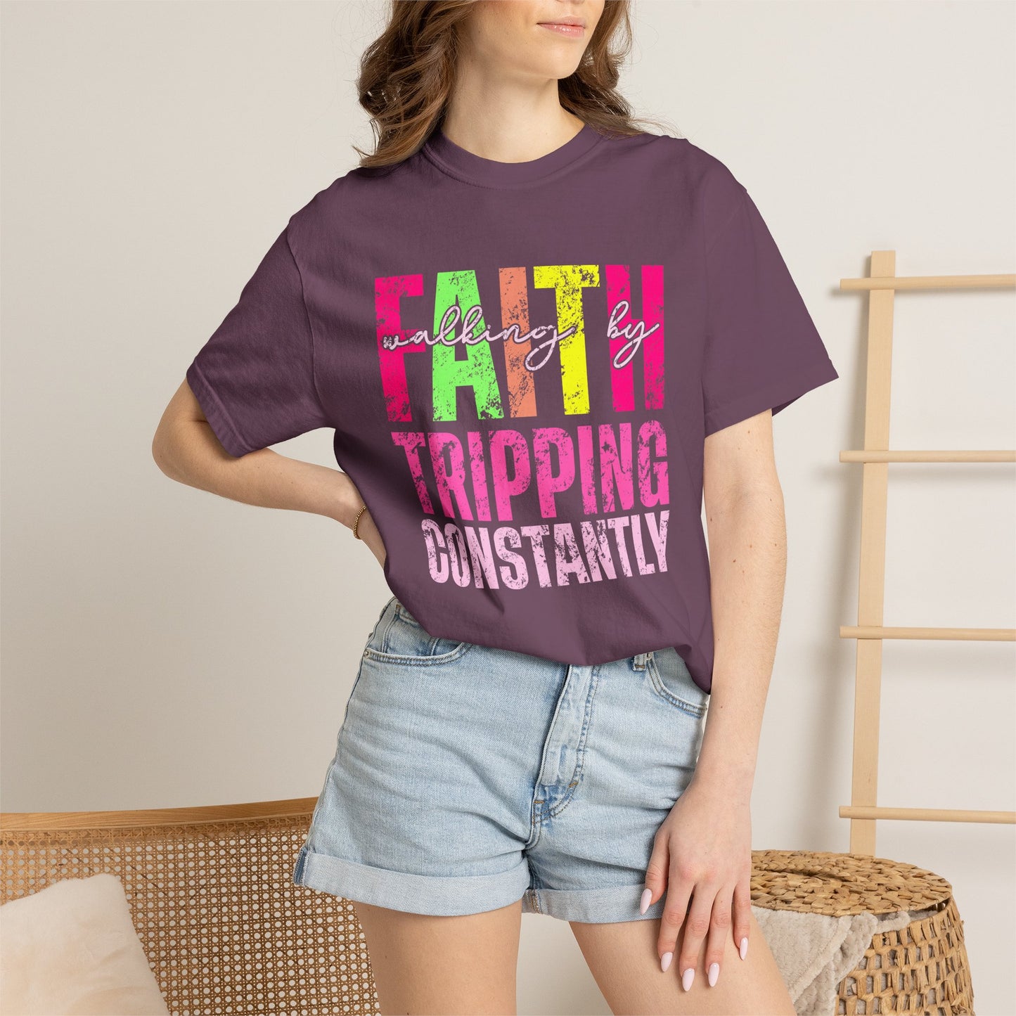COMFORT COLORS - Faith Tripping Constantly T-Shirt — Christian Inspirational Graphic Tee