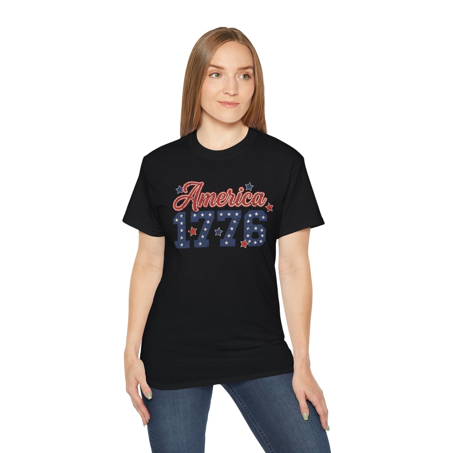 America 1776 Patriotic T-Shirt — Fourth of July USA Stars & Stripes Tee