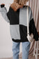 Grass Green Colorblock Henley High Low Oversize Sweatshirt