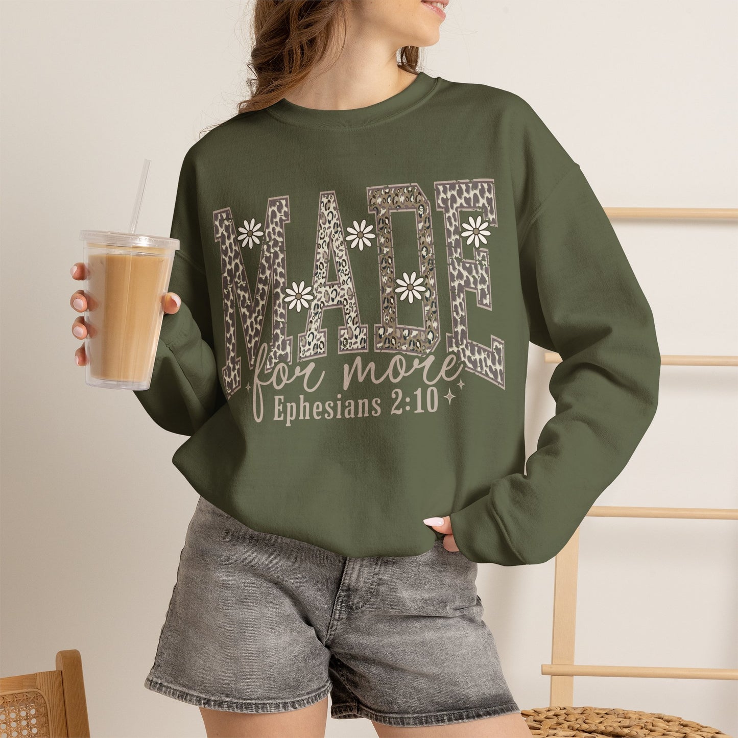 GILDAN - Made for More Sweatshirt — Inspirational Ephesians 2:10 Christian Crewneck