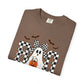 COMFORT COLORS - Boo Ghost Halloween T-Shirt — Checkered Pumpkin Trick-or-Treat Tee