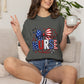COMFORT COLORS - American Flag Nurse T-Shirt – Patriotic Stethoscope & Bow Healthcare Tee