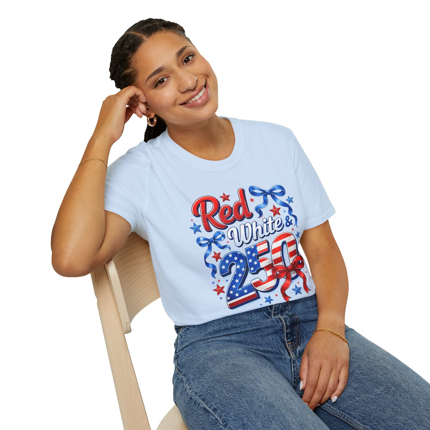 GILDAN - Patriotic "Red White & 4th" T-Shirt — USA Stars & Stripes 4th of July Tee