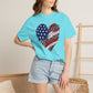 COMFORT COLORS - Patriotic Leopard Flag Heart T-Shirt — American Flag Heart Graphic Tee