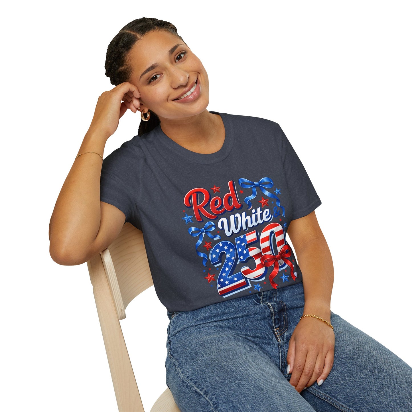 GILDAN - Patriotic "Red White & 4th" T-Shirt — USA Stars & Stripes 4th of July Tee