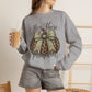 GILDAN - Hey There Pumpkin Sweatshirt — Leopard Pumpkin with Olive Bow Fall Crewneck
