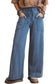 Ashleigh Blue Mineral Wash Drawstring Retro High Waist Wide Leg Western Pants