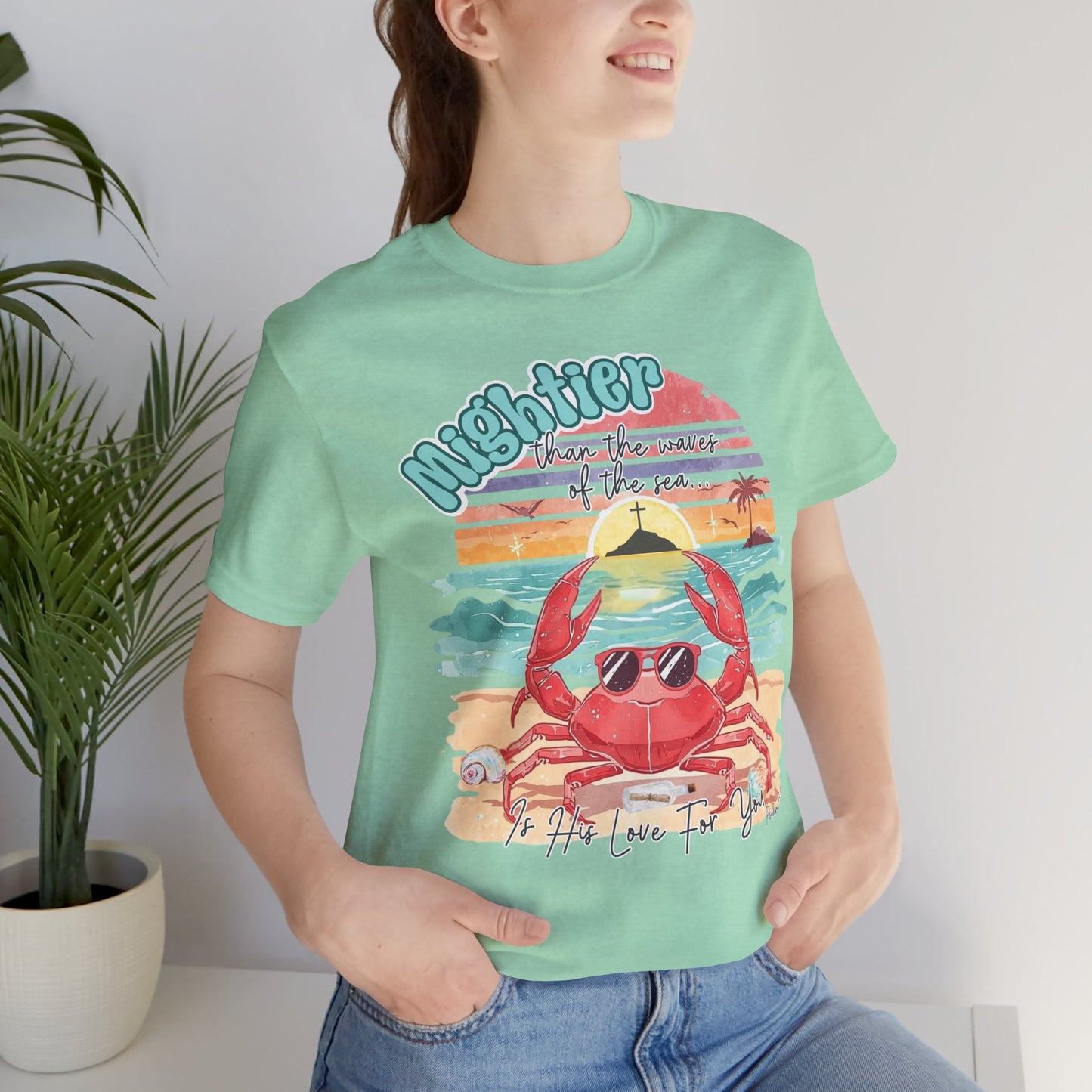 BELLA CANVAS -Crabby Beach Vibes T-Shirt — "Nighter" Sunglasses Crab Sunset Tee