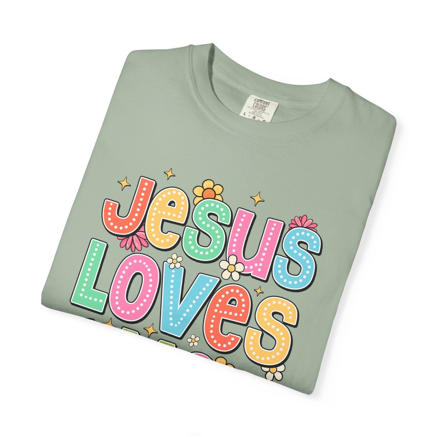 COMFORT COLORS - Jesus Loves Me T-Shirt — Colorful Retro Kids/Youth Faith Tee