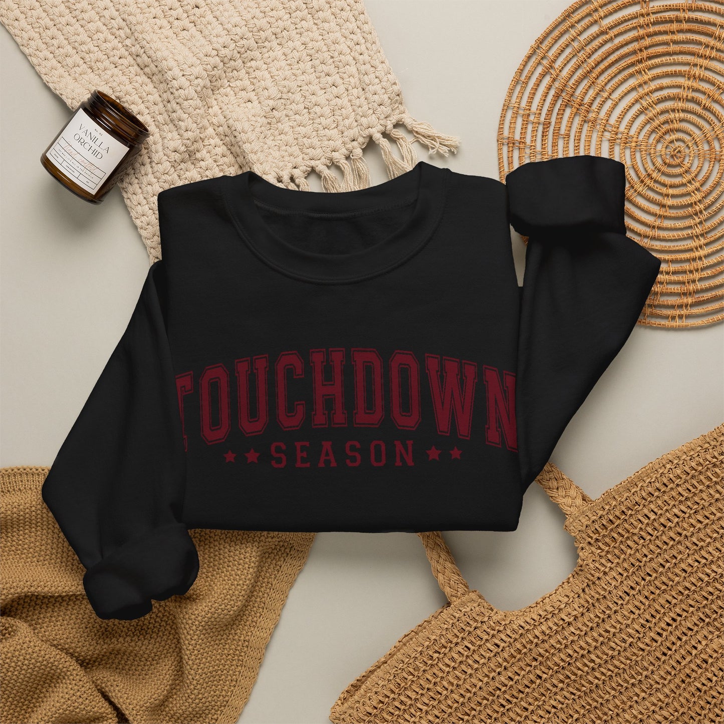 GILDAN - Touchdown Season Crewneck Sweatshirt — Football Game Day Pullover