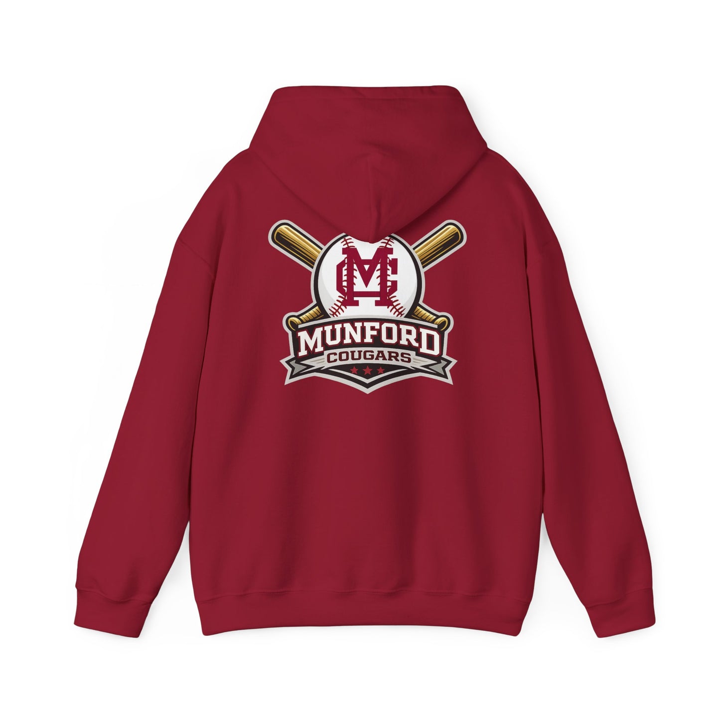 Munford Cougars Baseball Adult Hoodie | Munford M Logo Sweatshirt