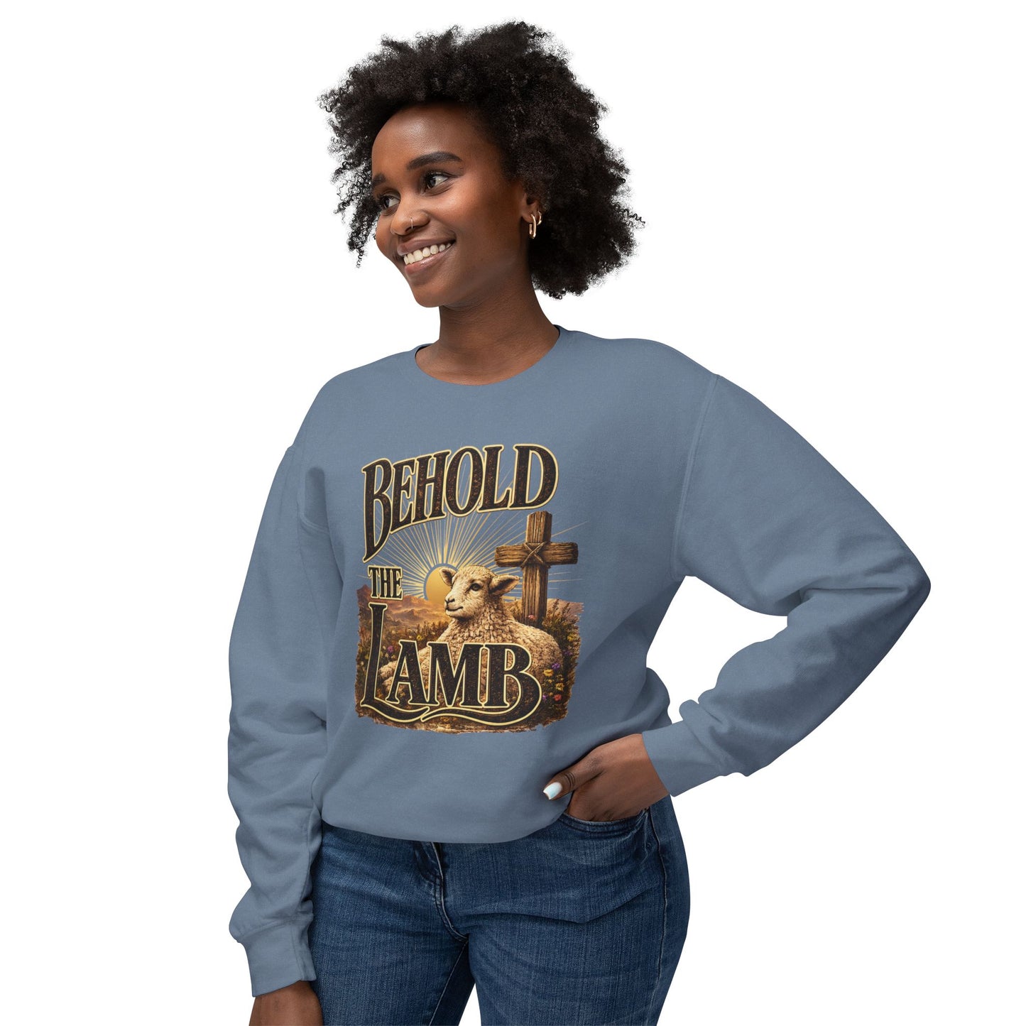 COMFORT COLORS - Behold the Lamb Sweatshirt — Christian Easter Crewneck