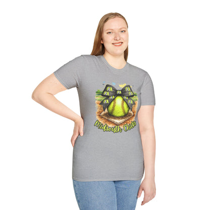 Softball Team T-Shirt — "Midsouth Chicks" Softball Graphic Tee