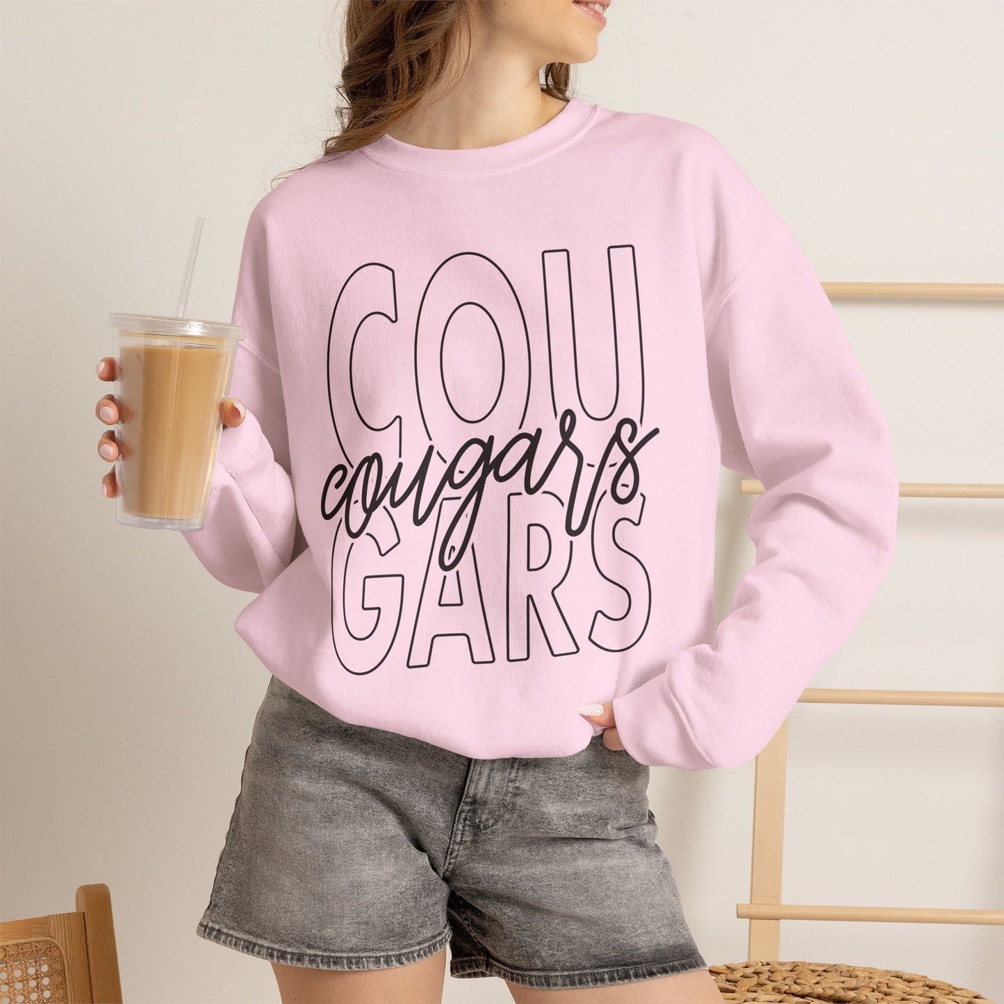 GILDAN -Cougars Script Crewneck Sweatshirt