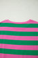 Pink Stripe Dolman Tee Drawstring Skort Athletic 2pcs Set