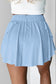 Light Green Drawstring Elastic Waistband Lined Tennis Skorts