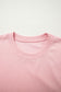 Light Pink Solid Color Loose Tee Drawstring Wide Leg Pants 2pcs Outfit