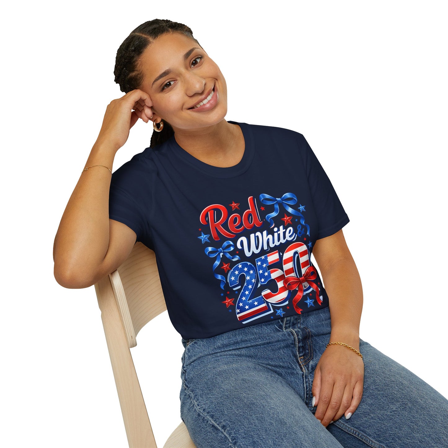 GILDAN - Patriotic "Red White & 4th" T-Shirt — USA Stars & Stripes 4th of July Tee