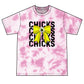 Chicks Tie-Dye Tee — Yellow Bow Graphic Soft Cotton Shirt