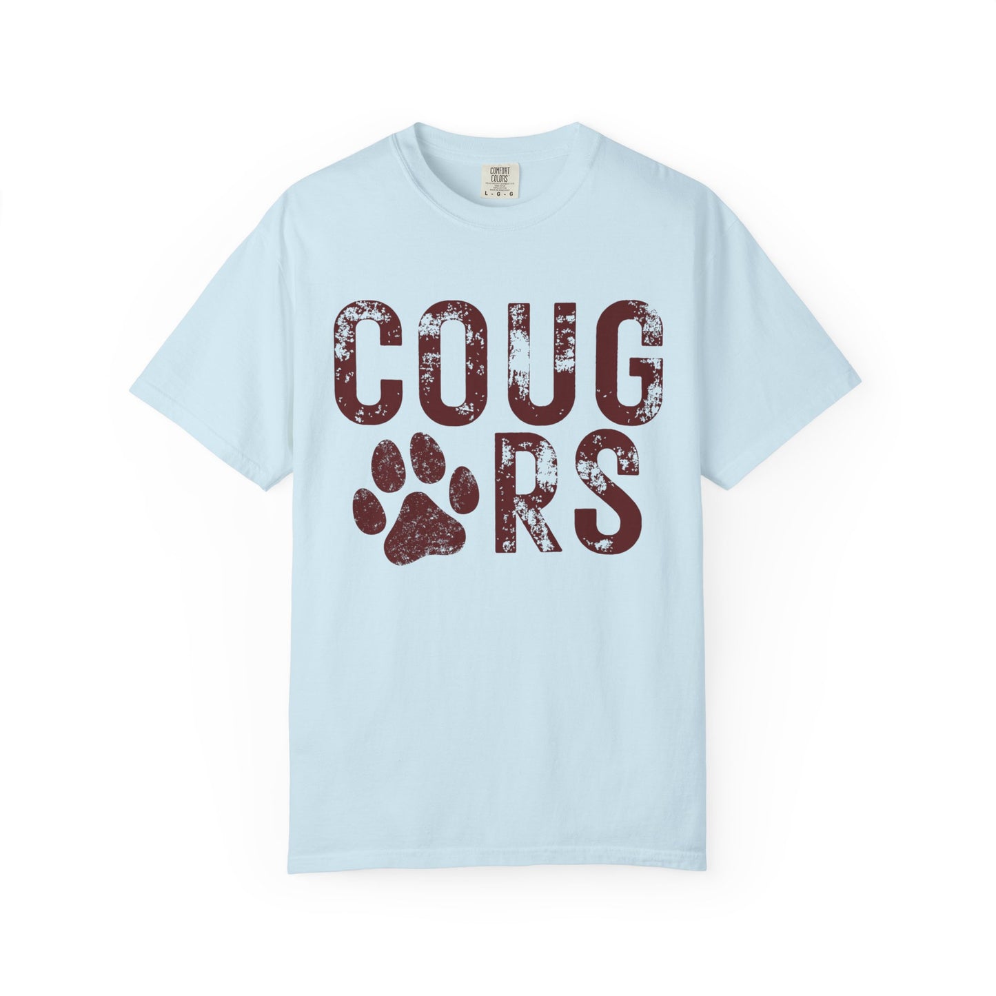 COMFORT COLORS - Cougars Distressed Paw T-Shirt