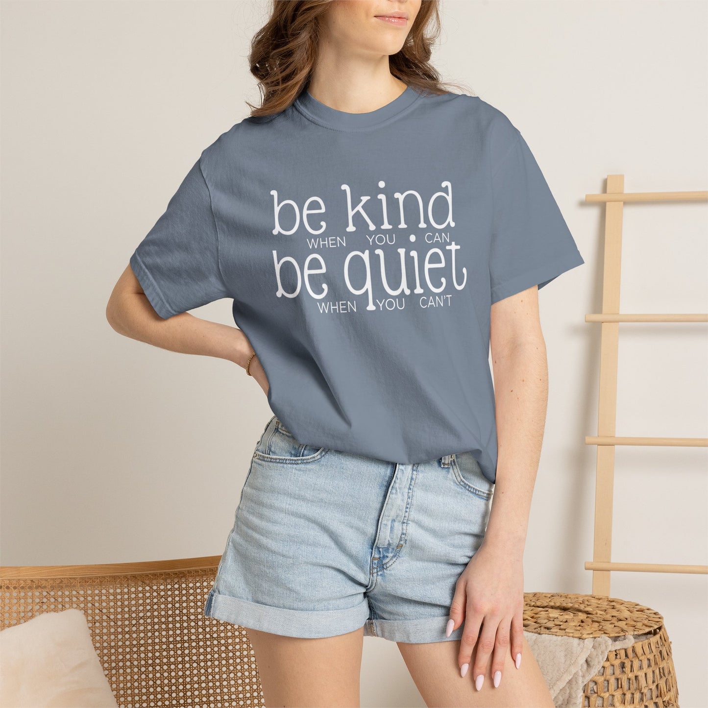 COMFORT COLORS - Garment-Dyed T-Shirt — Soft Vintage White Crew Tee