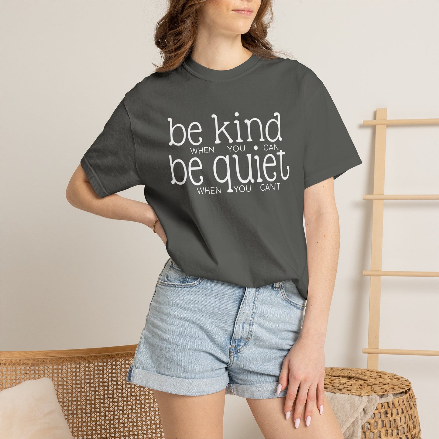 COMFORT COLORS - Garment-Dyed T-Shirt — Soft Vintage White Crew Tee