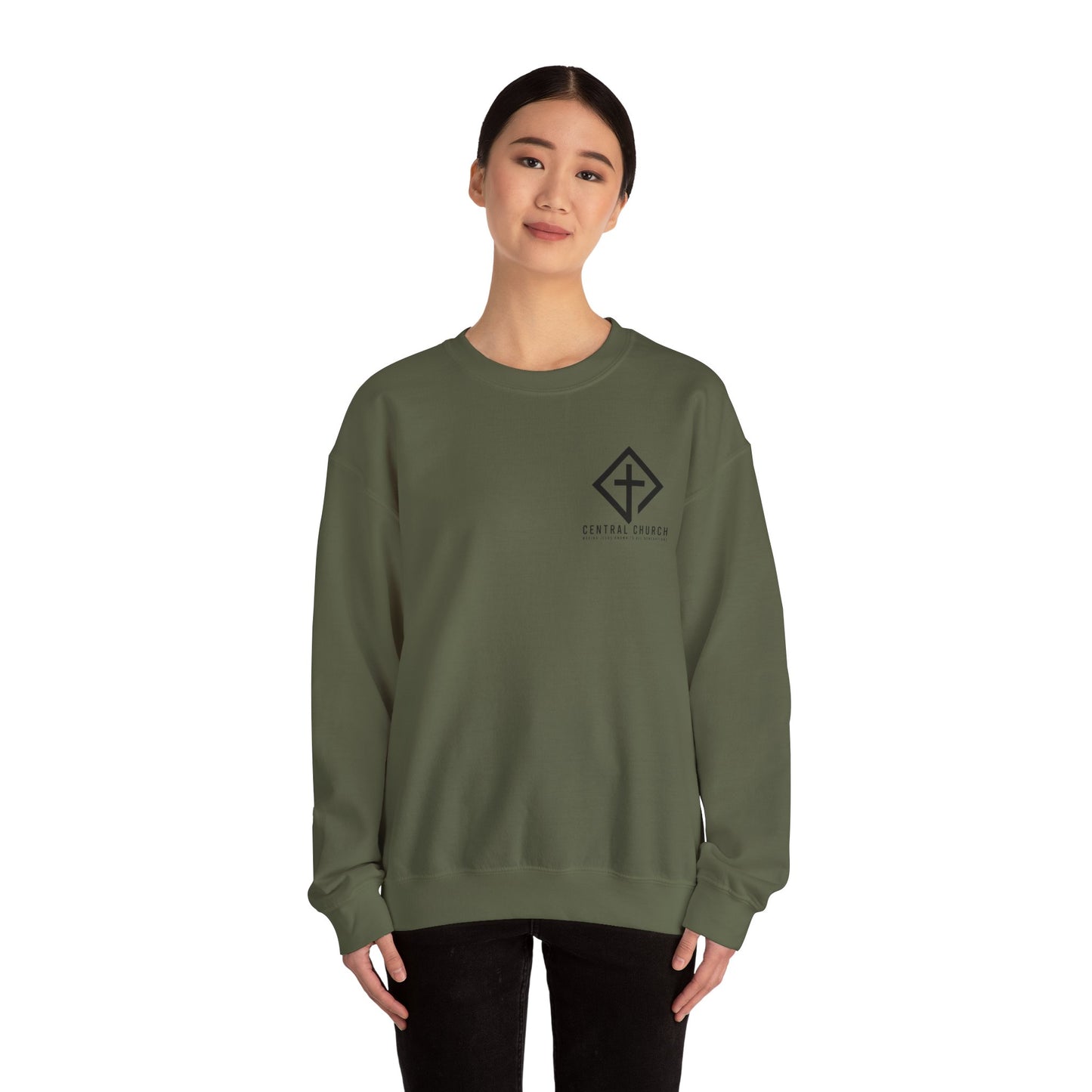 CENTRAL BAPTIST BLACK FONT ADULT SWEATSHIRT