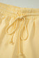 Yellow Eyelet Lace Patchwork Sleeve Short 2pcs Outfit