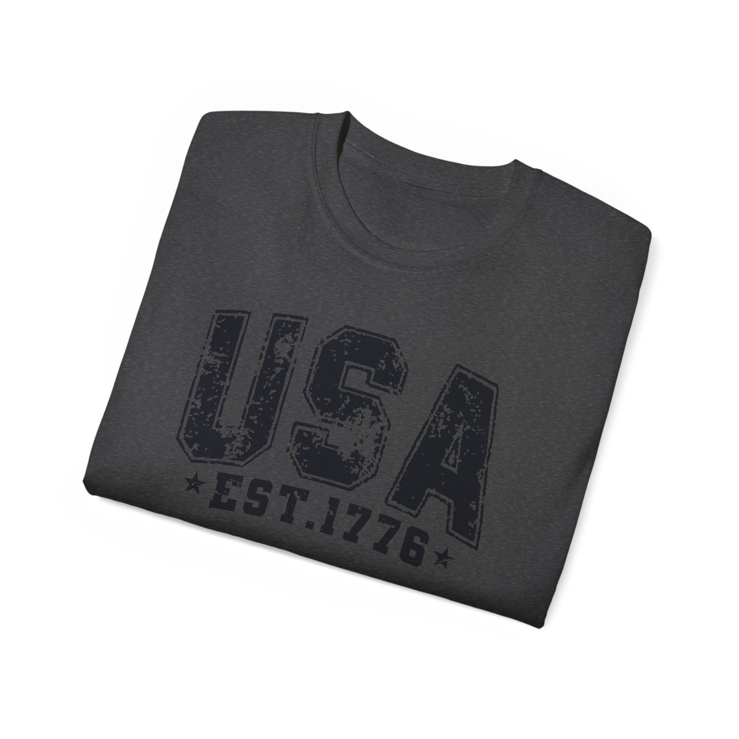 GILDAN - USA EST.1776 T-Shirt — Vintage Patriotic American Tee for 4th of July