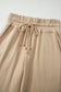 Light Pink Solid Color Loose Tee Drawstring Wide Leg Pants 2pcs Outfit