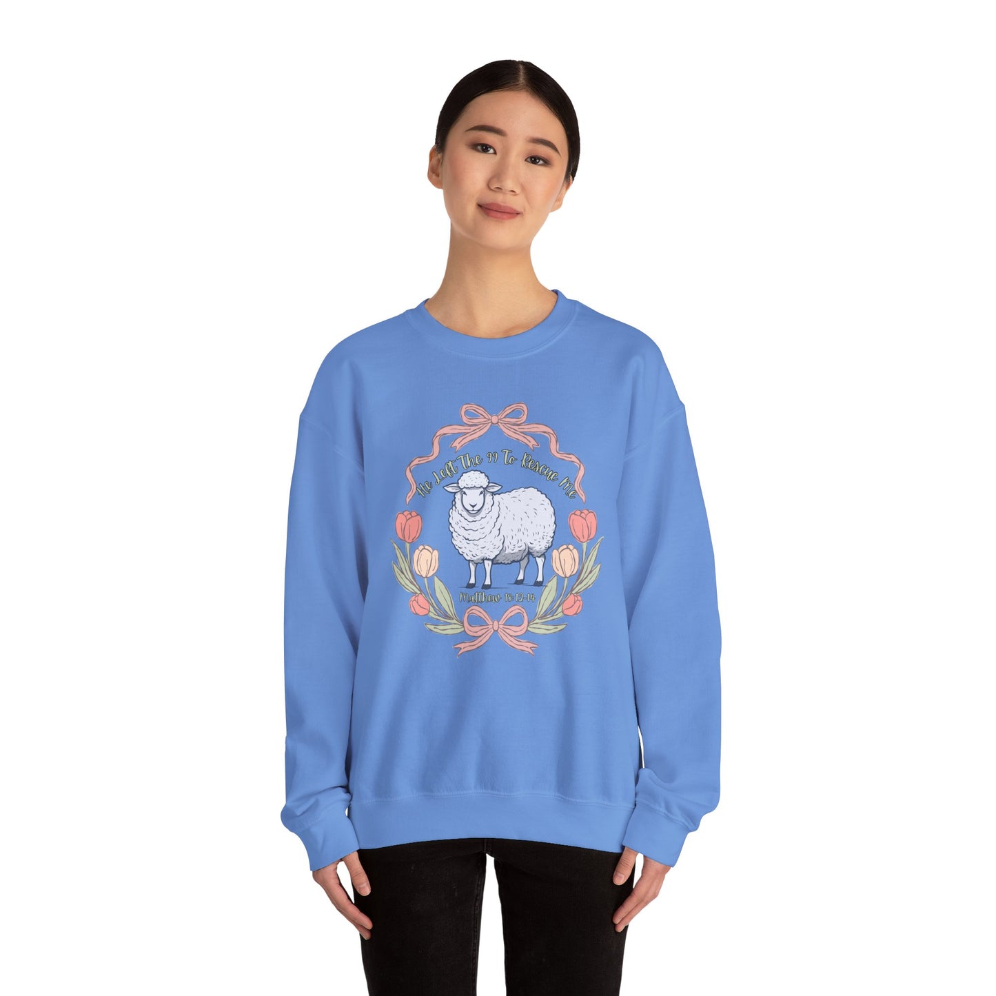 HE LEFT THE 99 WITH RIBBON FRAME ADULT SWEATSHIRT - FRONT AND BACK PRINT