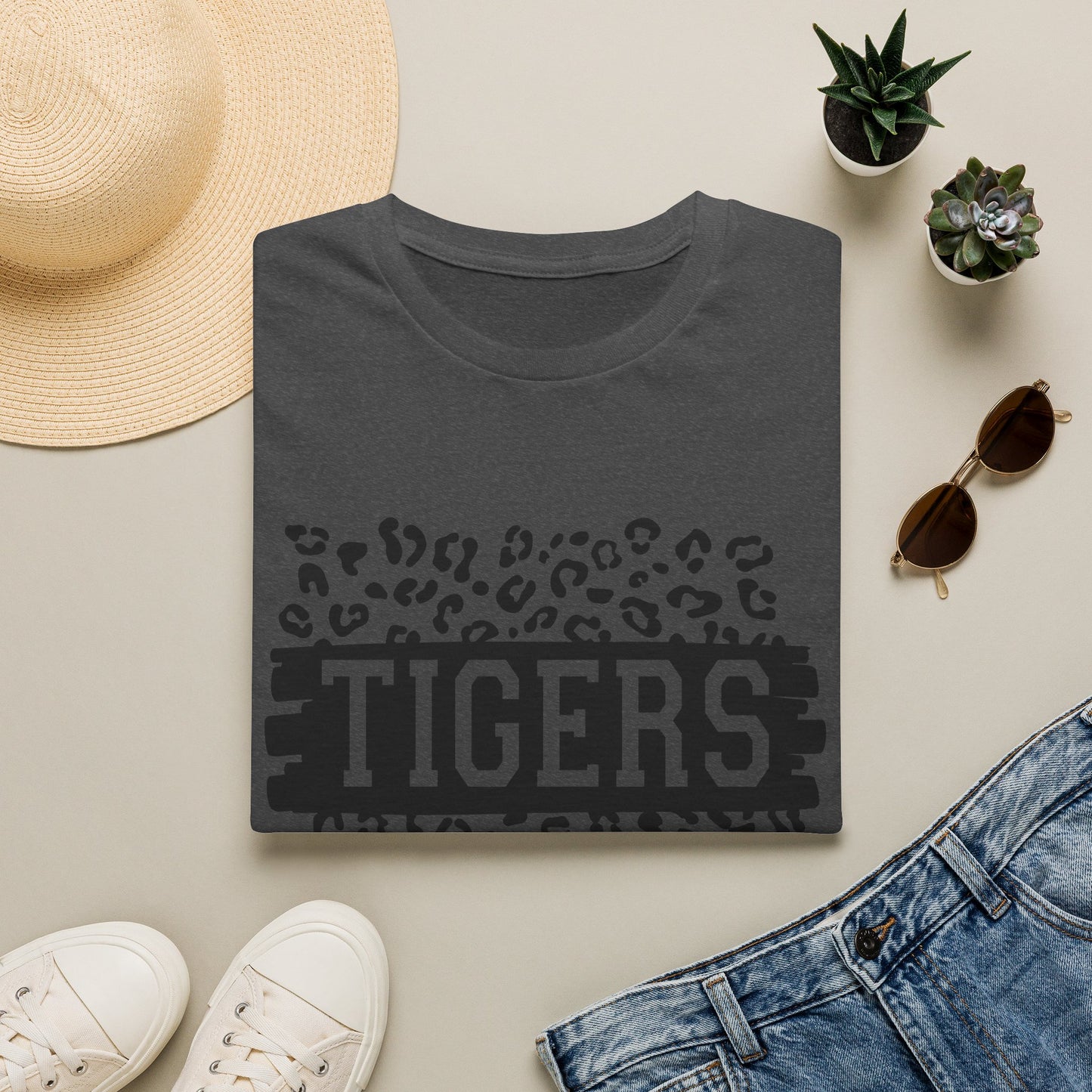 GILDAN - Tigers Leopard Print Tee — Athletic Mascot Team Shirt