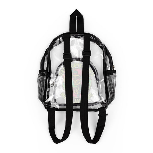 *** NEED TO PERSONALIZE WITH YOUR DESIGN ? - DO NOT PURCHASE THIS PRODUCT - EMAIL ME @REFININGFAITHCOMPANY.COM - Clear Stadium Backpack — Transparent Security Backpack with 'Warning' Graphic, Stadium...