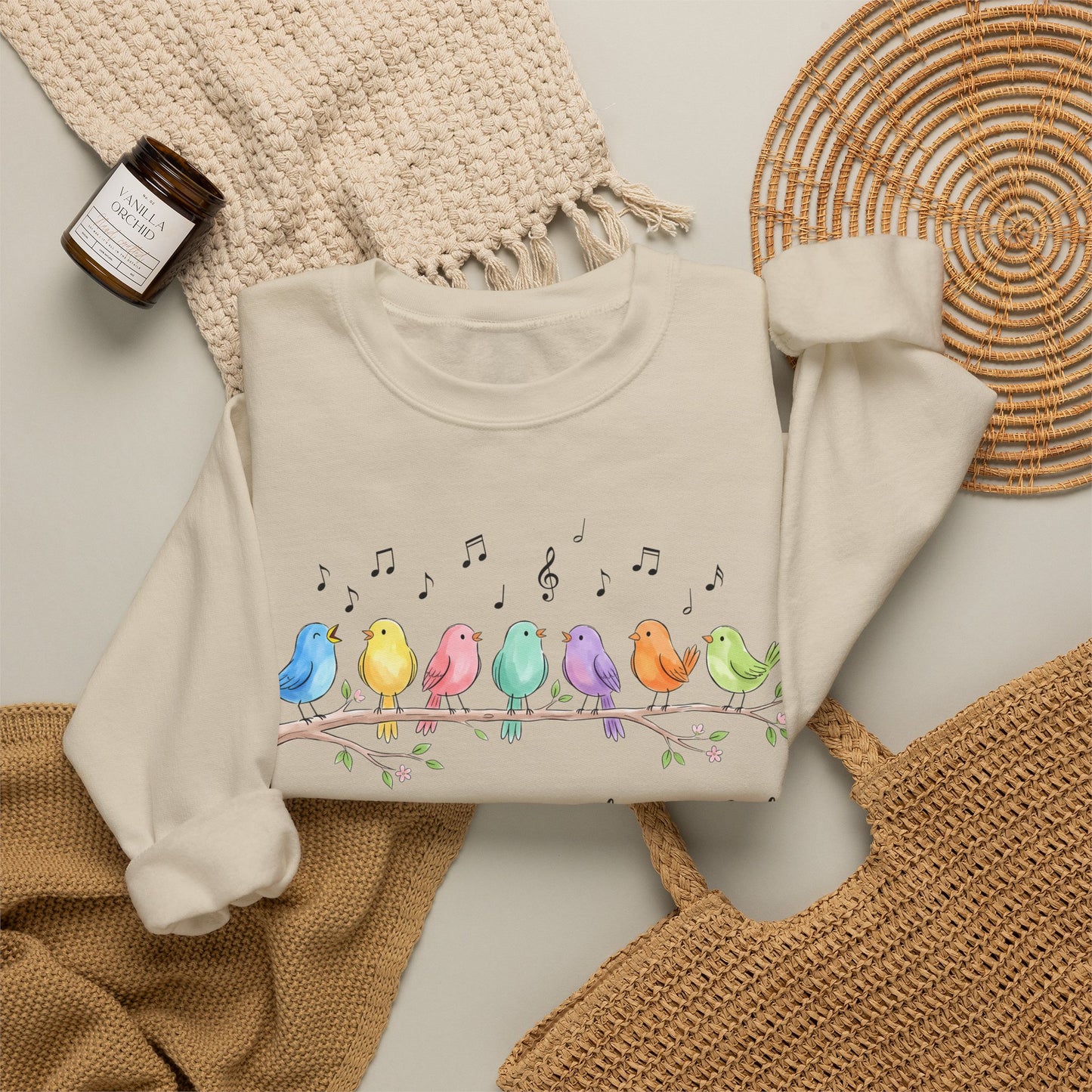 GILDAN - Psalm 89:1 Birds Crewneck Sweatshirt — I Will Sing of the Goodness of God Christian Sweatshirt