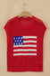 Sky Blue Flag Graphic Short Sleeve Sweater Top