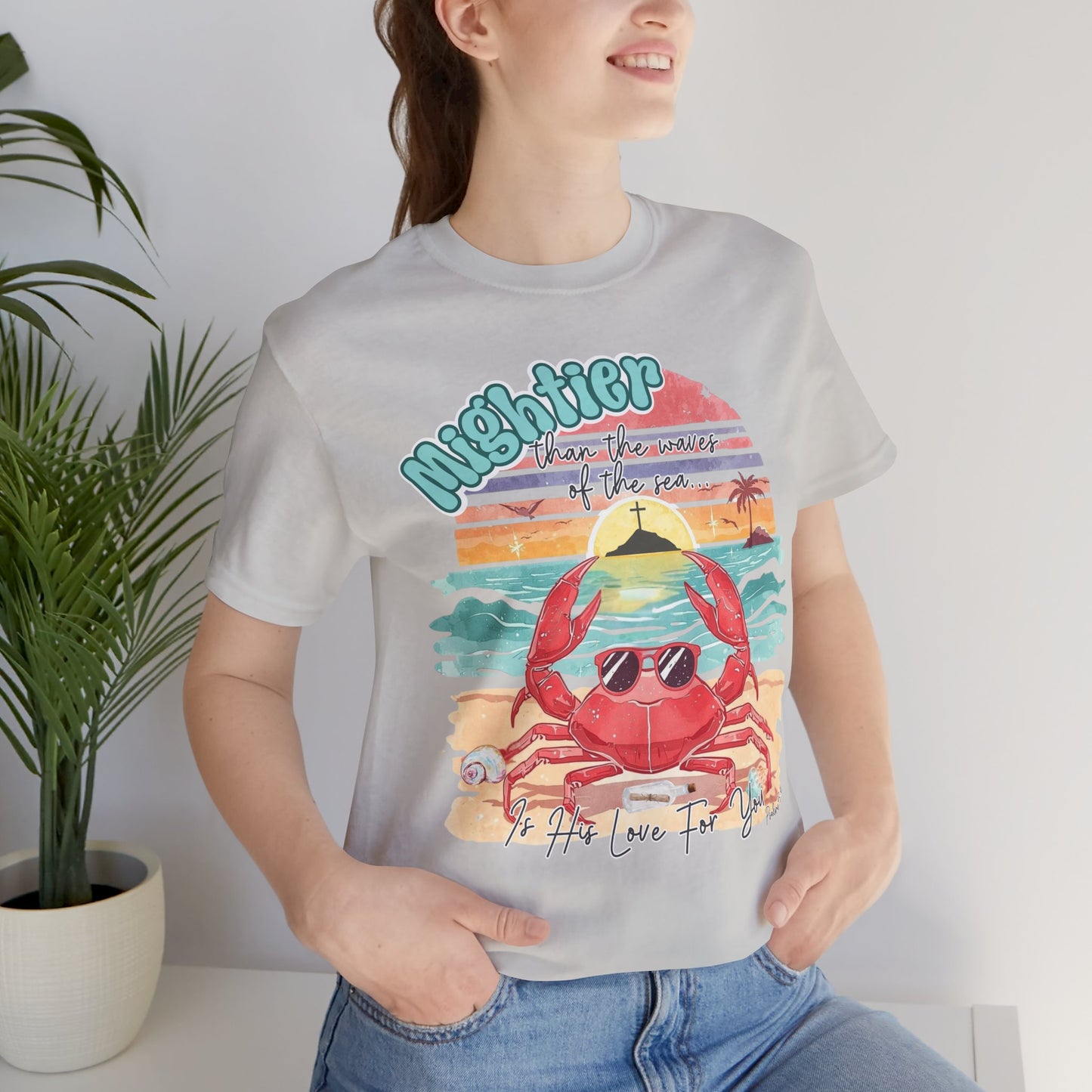 BELLA CANVAS -Crabby Beach Vibes T-Shirt — "Nighter" Sunglasses Crab Sunset Tee