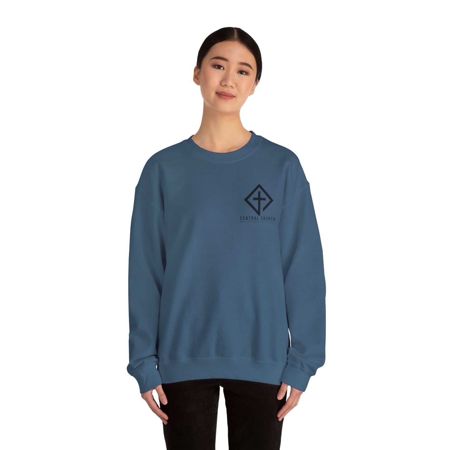 CENTRAL BAPTIST BLACK FONT ADULT SWEATSHIRT