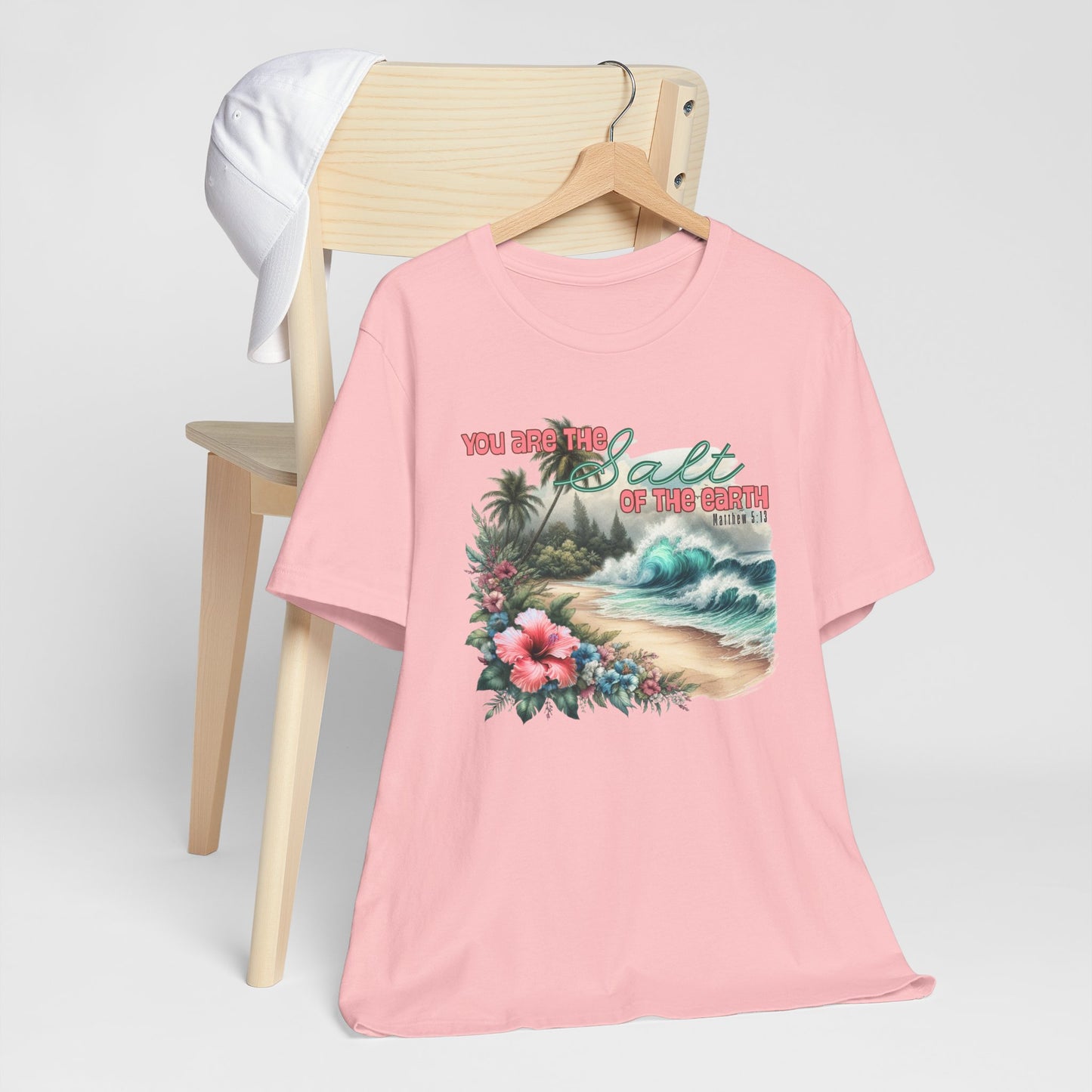 You Are the Salt of the Earth Beach T-Shirt – Tropical Floral Christian Faith Tee