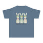 COMFORT COLORS - Easter Floral Bunny Youth Tee — 'Because He Lives'