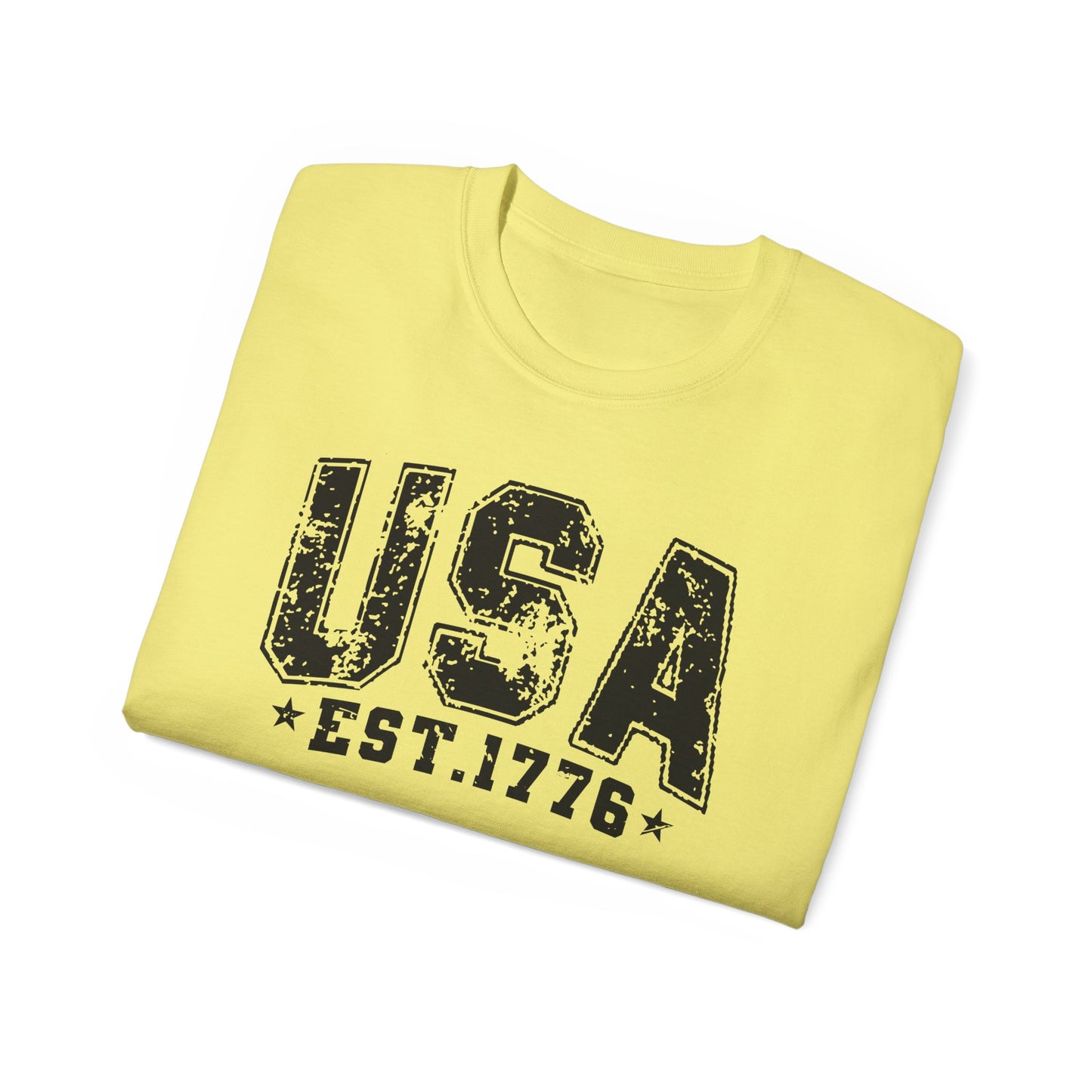 GILDAN - USA EST.1776 T-Shirt — Vintage Patriotic American Tee for 4th of July