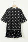 Sky Blue Exposed Seam Detail Polka Dot Loose Tee Drawstring Shorts Set