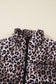 Brown Leopard Quilted Full Zipper Casual Puff Vest