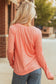 Straw Yellow Floral Patchwork V Neck Long Sleeve T Shirt