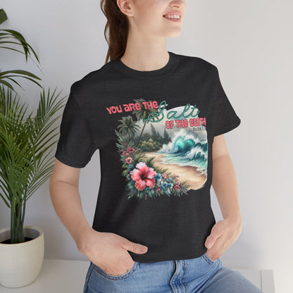 You Are the Salt of the Earth Beach T-Shirt – Tropical Floral Christian Faith Tee