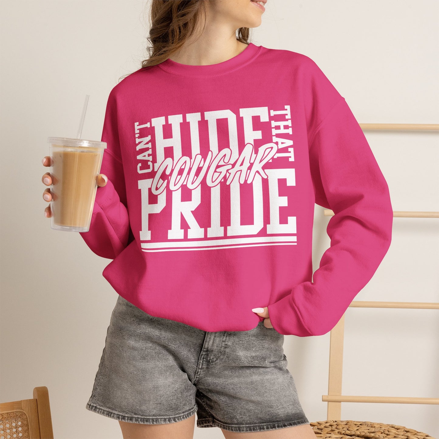 GILDAN - Cougar Pride Crewneck Sweatshirt — Can't Hide That Cougar Pride Graphic Pullover