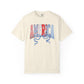 COMFORT COLORS  - America Graphic T-Shirt – Patriotic Red White Blue Tee with Ribbon