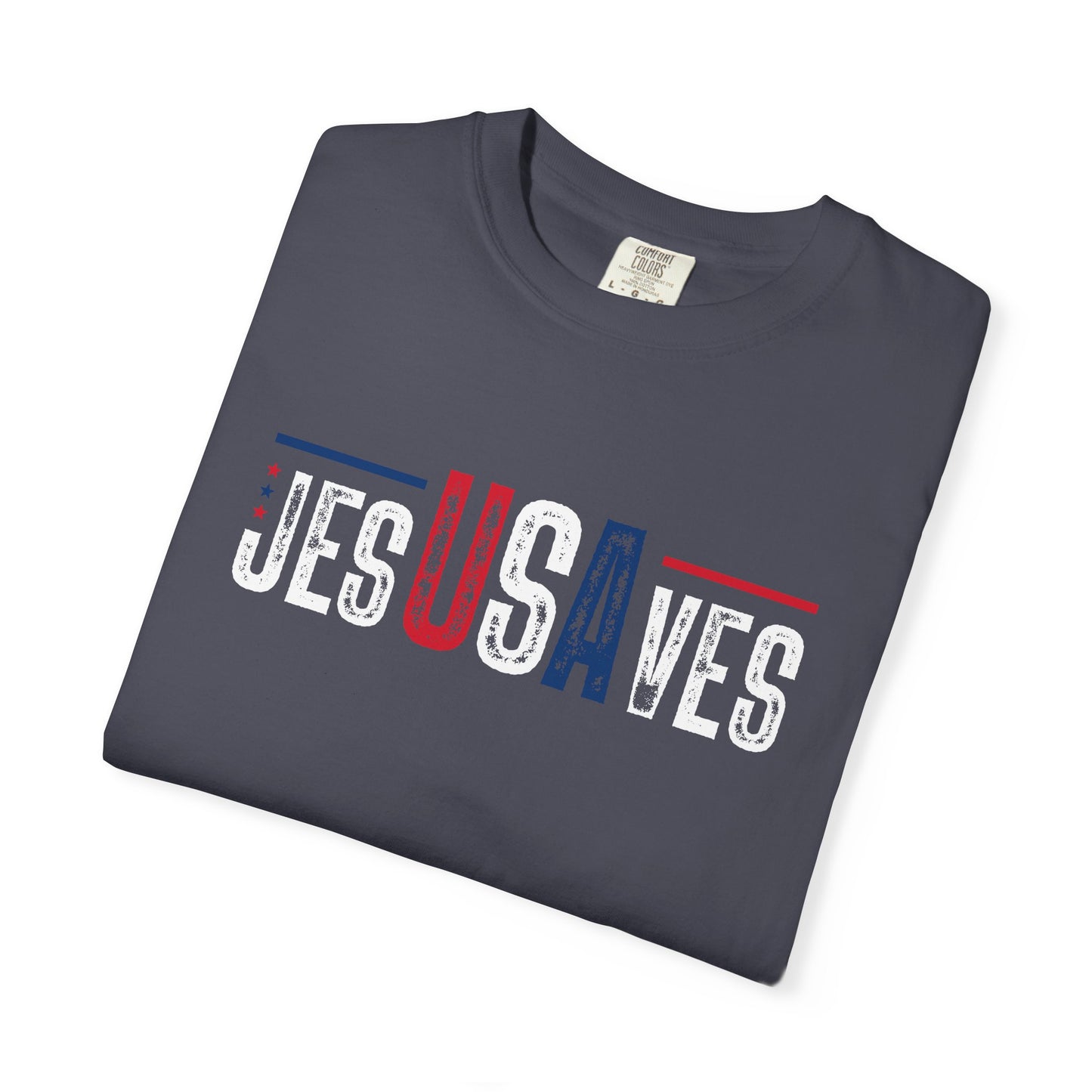 COMFORT COLORS - USA Minimalist Flag T-Shirt — Patriotic Red & Blue Graphic Tee