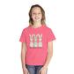 COMFORT COLORS - Easter Floral Bunny Youth Tee — 'Because He Lives'