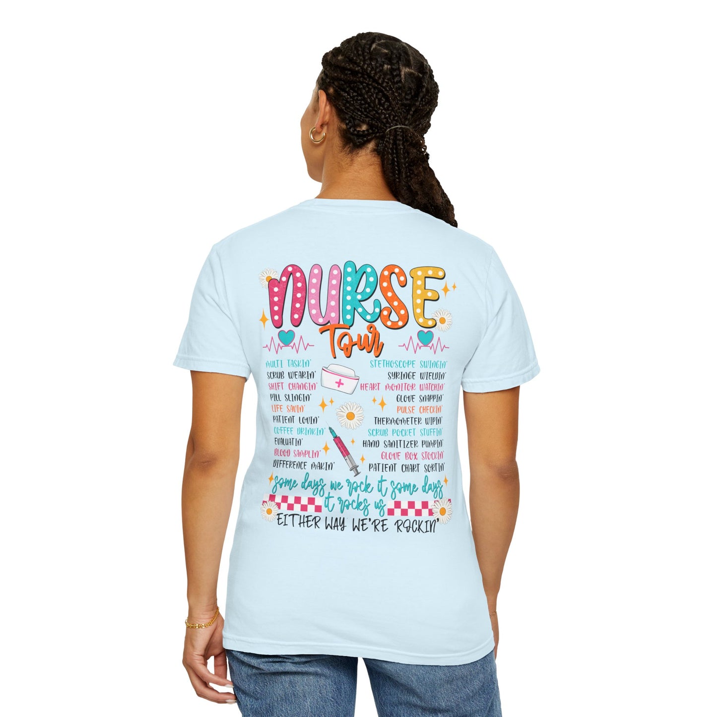 COMFORT COLORS - T-Shirt — "Nurse Tour" Colorful Cute Nursing Graphic Tee